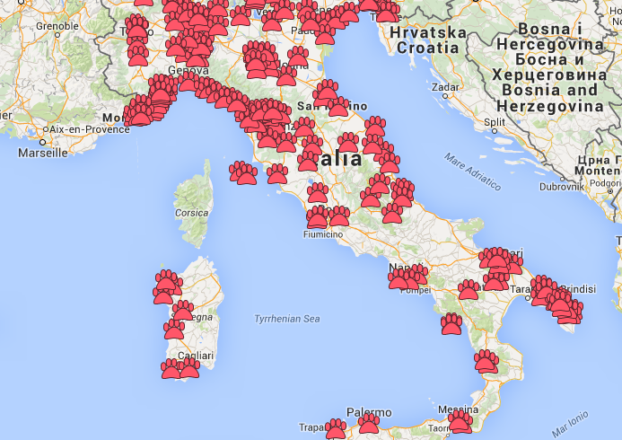 Ecco l’Italia che #buttaibotti. Da Qualazampa la mappa a zampette rosse