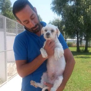 Tobia ancora al rifugio, in braccio a Roberto Martano