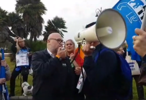 Il sindaco di Livorno Filippo Nogarin alla manifestazione